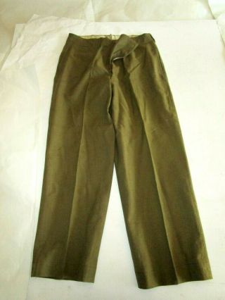 Vintage Wwii U.  S.  Army Wool Serge Special O.  D.  Light Shade Trousers Pants