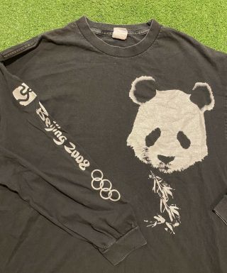Vintage 2008 Olympics Beijing China Official Long Sleeve Panda Shirt.  Size Xl
