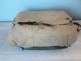 U.  S.  Wwii Light Weight Army Service Gas Mask Bag Canvas Bag Ww2