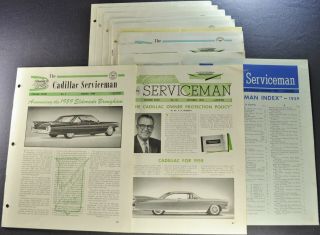 1959 Cadillac Serviceman 11 Bulletins,  Index 60 Special Eldorado 62 75 Deville