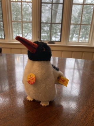 Vintage Steiff Germany " Peggy The Penguin " 2505/12 Size 5 1/2 " X 2 "