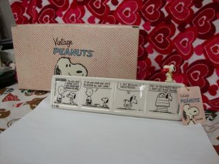 Peanuts Westland Comic Strip 3 - 1 - 62 Plaque Vintage W/box Snoopy & Charlie Brown
