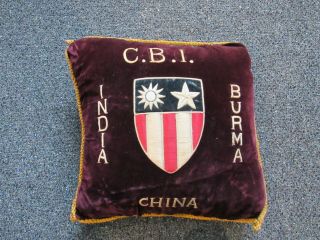 Wwii Us Army Cbi ‘in - Country” Made Patch Pillow