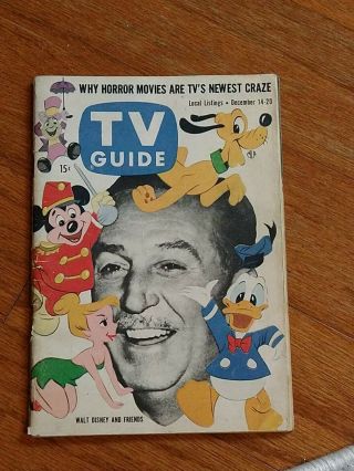 Vintage Tv Guide 246 Walt Disney And Friends Cover (1957)