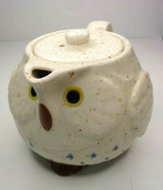 Kotobuki White Snow Owl Tea Pot & Lid In Japan