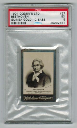 Psa 5 Ludwig Van Beethoven 1901 Ogden Guinea Gold Cigarette Card 57