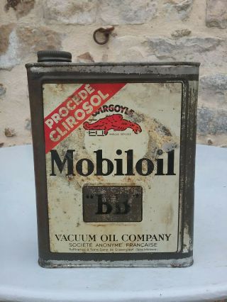 Mobiloil Oil Can 1940 Gargoyle Bb French Vacuum Company Mobil Gas Station