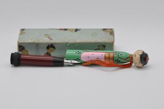 Lovely Rare Vintage Novelty Fountain Pen In Shape Of A Japanese Doll -