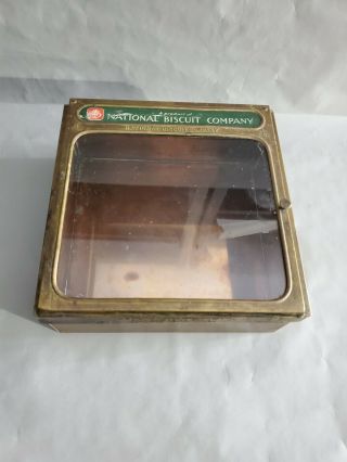 Uneeda Bakers National Biscuit Company Tin Glass Display Box 10.  5  L 10  W