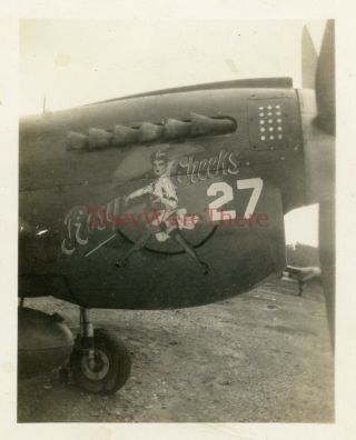 Wwii Photo - P 40 Warhawk Fighter Plane Nose Art - Rosy Cheeks