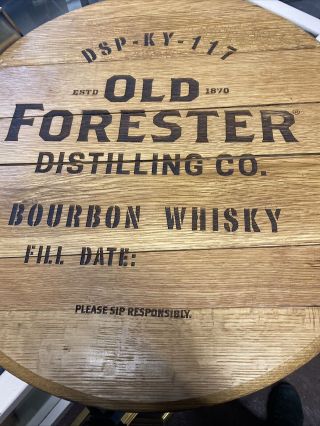 Old Forester Bourbon Whisky Barrel Head Lid Top