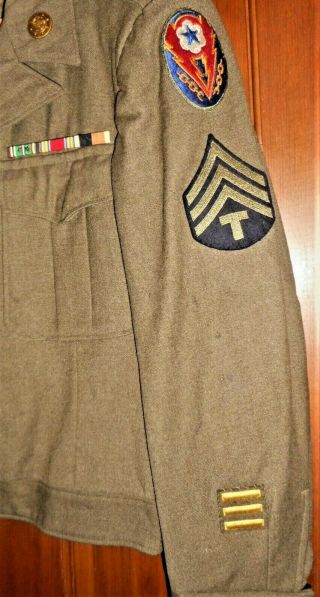 WWII US ARMY EUROPEAN THEATER of OPERATIONS IKE JACKET,  38R TRANSPORTATION CORPS 3