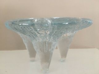 Vintage Blenko 763 Glass 3 Taper Candle Holder Pointed Bottom Icicle Style