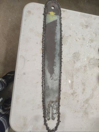 Vintage Mcculloch Chainsaw 24 " Bar And Chain