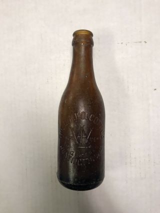 L A Wolcott Straight Sided Amber Coca Cola Bottle Huntington Wv West Virginia