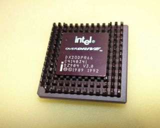 Intel Overdrive Dx2odpr66 Sz904 V3.  0 Cpu 486 Vintage Processor
