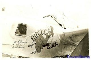 Org.  Nose Art Photo: F - 5 (p - 38 Fighter Variant) Recon Plane " Rowdy Rita "