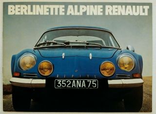 1976 Renault Alpine A110 Berlinette Sales Brochure En Français Depliant