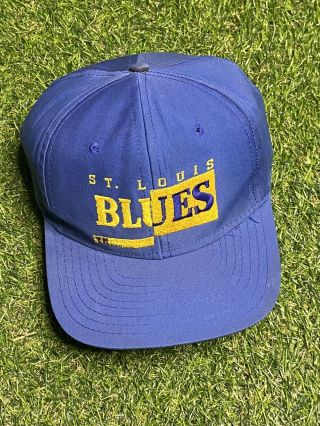 Vintage St.  Louis Blues Signatures Snapback Hat Cap Throwback Rare 90 