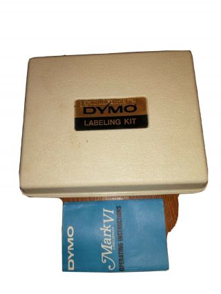 Vtg 1970s Dymo Label Maker Kit M - 6 Mark Vi W Case 4x Tape Vertical Script Bundle