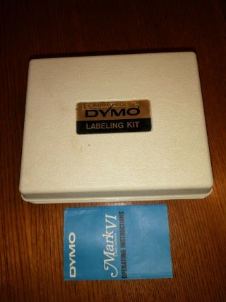 Vtg 1970s DYMO Label Maker Kit M - 6 Mark VI w Case 4x Tape Vertical Script Bundle 2