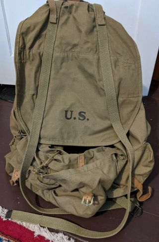 Ww2 Us Mountain Troops Backpack / Rucksack 1942 Dated With Metal Frame