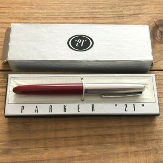 Vintage Parker 21 Fountain Pen Maroon/burgundy Silver