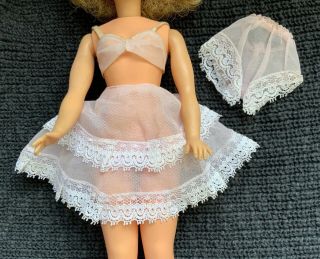Vintage Ideal Tammy Doll Underwear Pink Slip Bra Dress Panties