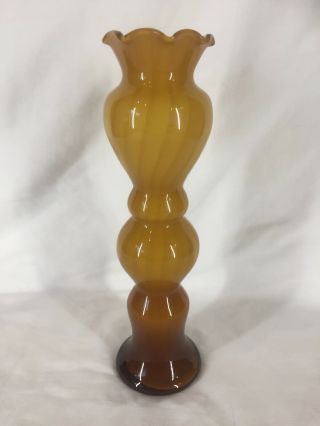 Vintage Art Glass Stem Vase (ref Y457)