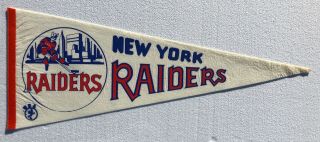 Vintage York Raiders Wha Hockey Pennant Defunct