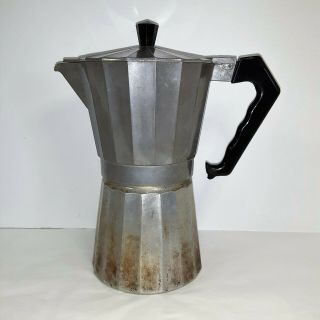 Vintage Ppp Italy Stovetop Moka Coffee Espresso Aluminum Pot Art Deco