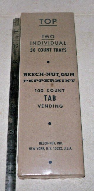 Vtg Beech - Nut Peppermint Chewing Gum 100 Count Tab Vending Tray Box Nos