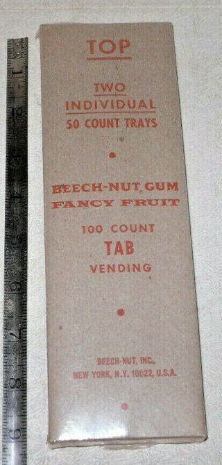Vtg Beech - Nut Fancy Fruit Chewing Gum 100 Count Tab Vending Tray Box