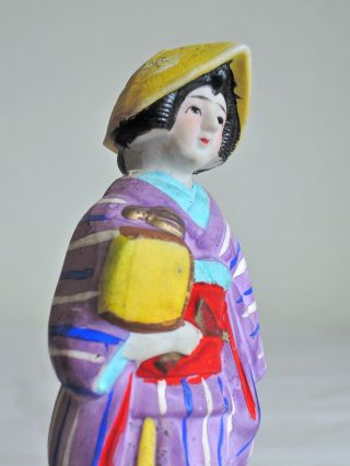 5.  5 Inch Japanese Vintage Porcelain Doll : The Woman Who Has Shamisen