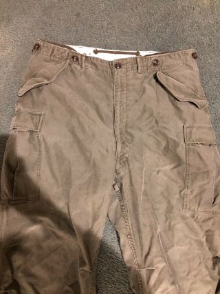 Vintage 50s KOREA War US Army Military Trousers Shell Field M - 1951 Uniform Pants 2