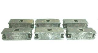 (6) Vintage Wickersham Quoins,  Wickersham Disk Cam Printing Lock - Up Quoins 2