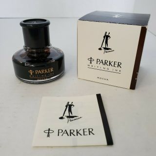 Vtg Writing Calligraphy Pot/bottle - Parker Penman Ink Mocha Brown 50ml Uk