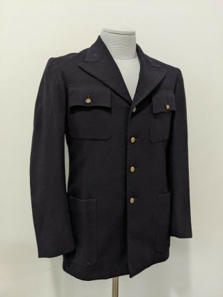 Wwii Us Coast Guard Dress Uniform Jacket Black Wool 1940 