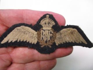 WWII British Royal Air Force Machine Embroidered Pilot ' s Wings 3