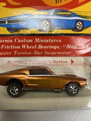 Hot Wheels Redlines Custom Mustang 1967 on Card Orange 5