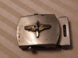 Vintage Ww 2 Army Air Corps Ww Ll Belt Buckle.  Has Propeller And Wing Logo