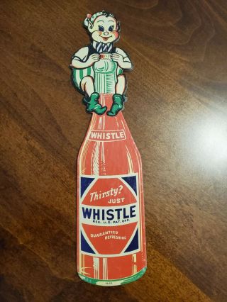 Vintage Whistle Soda Cardboard Hanger Double Sided