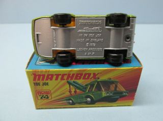 Matchbox Superfast 74b Toe Joe Lime / Rare Silver Base / Green Booms
