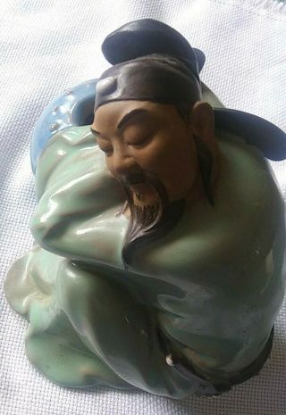 Vintage 1960s Chinese Mudman (shiwan) Artistic Ceramic Figurine