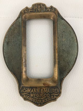 Ship Brass H & M Thermometer Plate Gauge Hohmann & Maurer Steam Rochester Ny