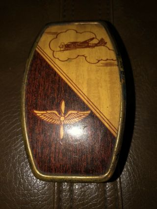 Vintage 1940’s Army Airforce Wood & Brass Military Graphic Hair Brush