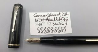 Vintage 1930 - 45 Conway Stewart 286 Fountain Pen Black 14k Cs5 Nib Gc Gwo