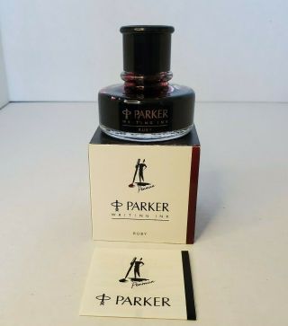 Vtg Writing Calligraphy Pot/bottle - Parker Penman Ink Ruby Red 50ml