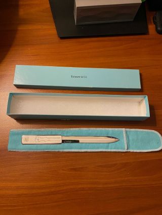 Tiffany And Co.  Silver Plated Letter Opener With Box