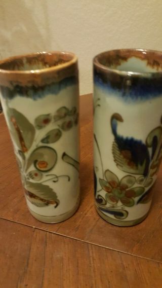 El Palomar Mexico Ceramic Glasses Cups Mugs Green Blue Birds And Flowers